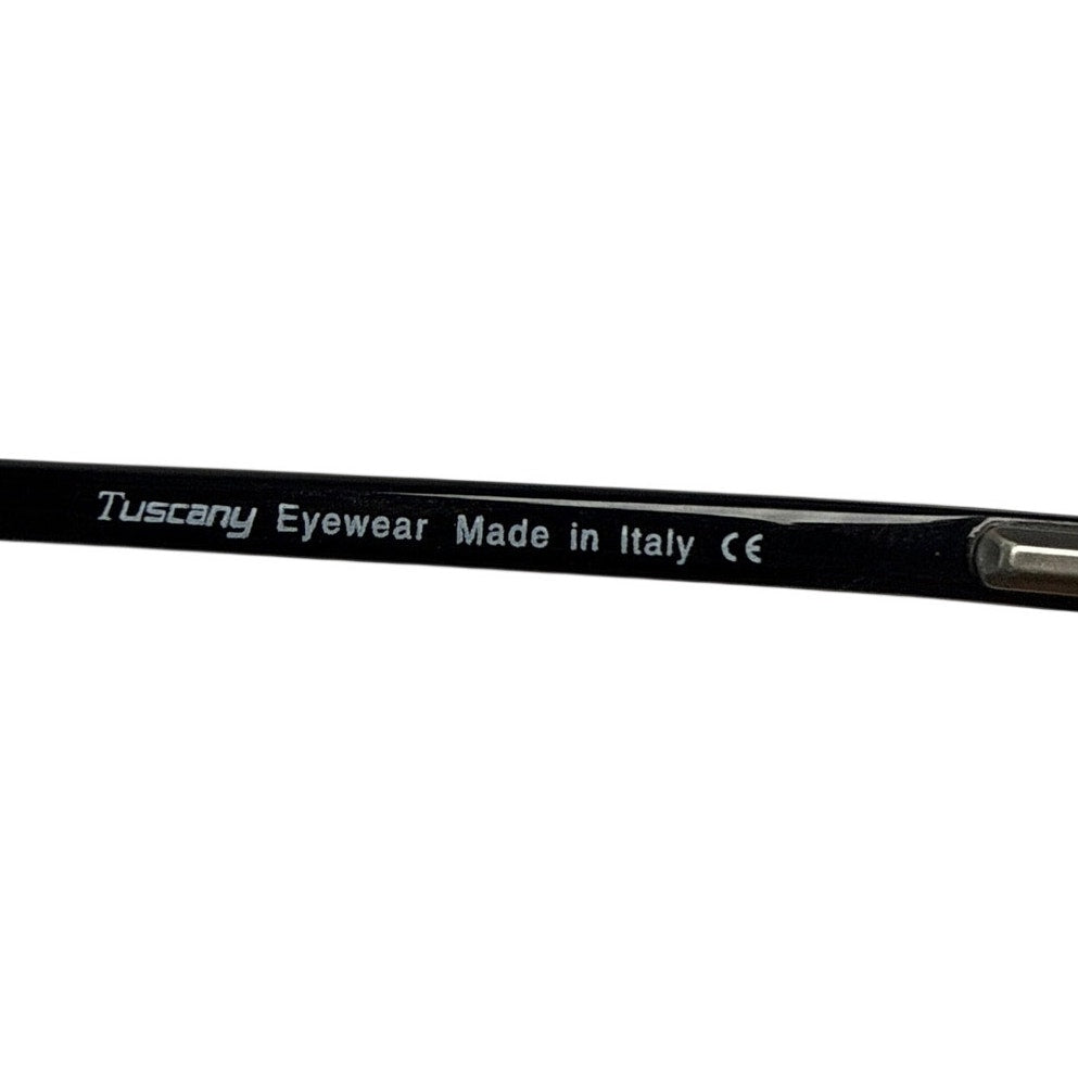Vintage 90s Tuscany 325 Black Amber Rectangle Eyeglass Frames Italy 48-18-145