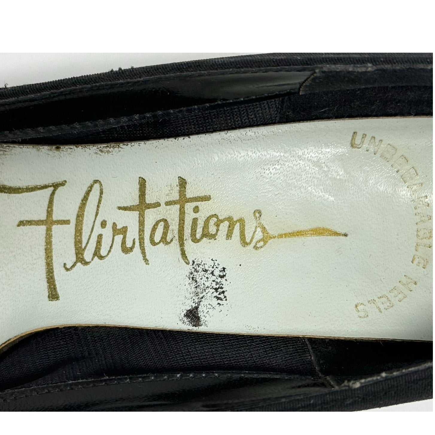 Vintage 60s Women's 5 Flirtations Black Rhinestone Pump Heels Narrow Fit