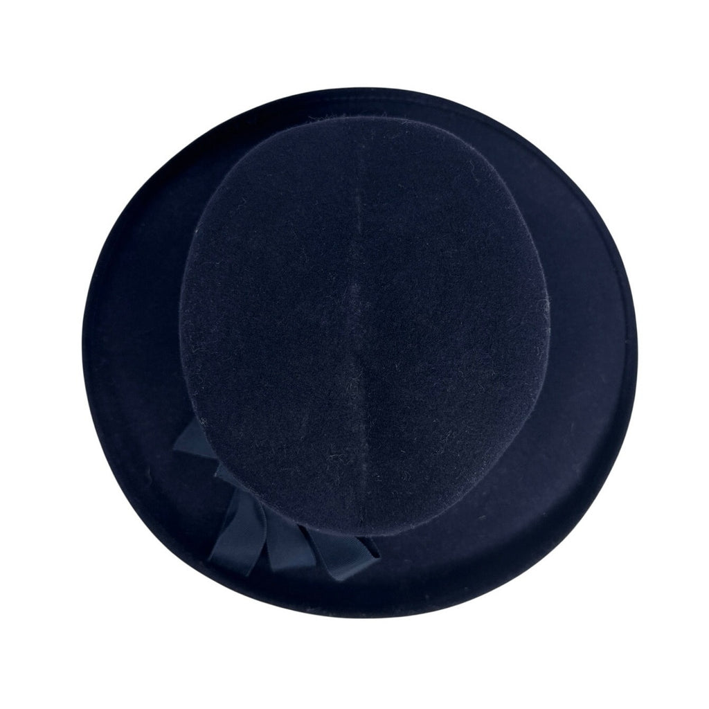 Vintage 80s Atmosphere Collection Navy Blue Felt Wide Brim Hat