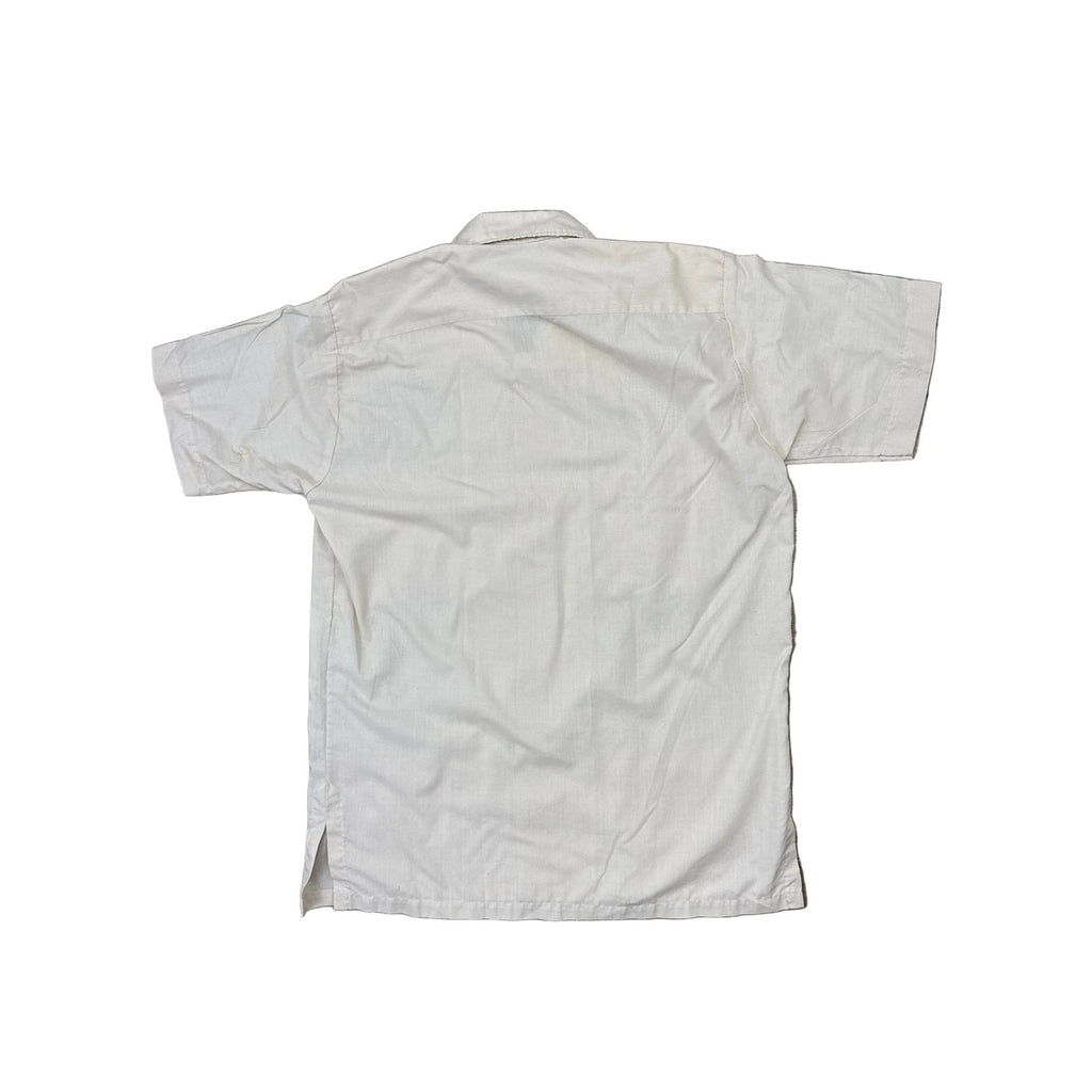Vintage 70s Men's Small Calez Taupe Guayabera Shirt Embroidered 4 Pocket