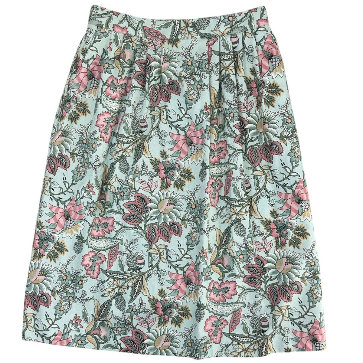 Vintage 90s Norton Women's 12 McNaughton Petites Floral Skirt Blouse Set USA
