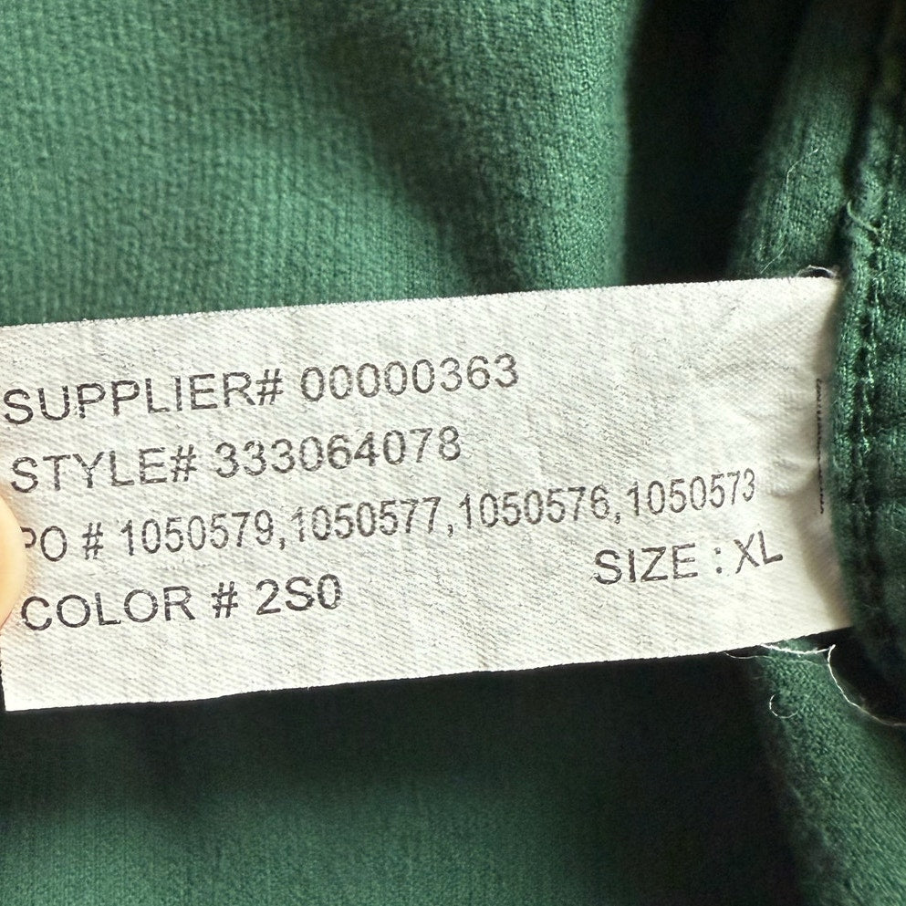 Vintage 90s Chaps Ralph Lauren Green Corduroy Button Down Shirt Boys 18/20