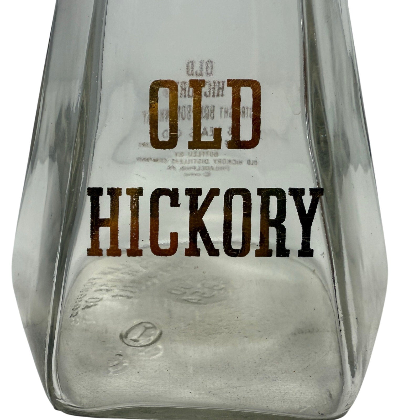Vintage Old Hickory Straight Bourbon Whiskey Decanter Bottle w/ Stopper