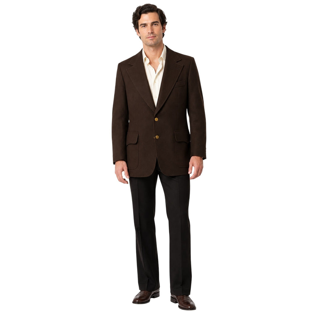 Vintage 70s JCPenney Brown Polyester Knit Blazer Sport Coat Men's 42 Chest