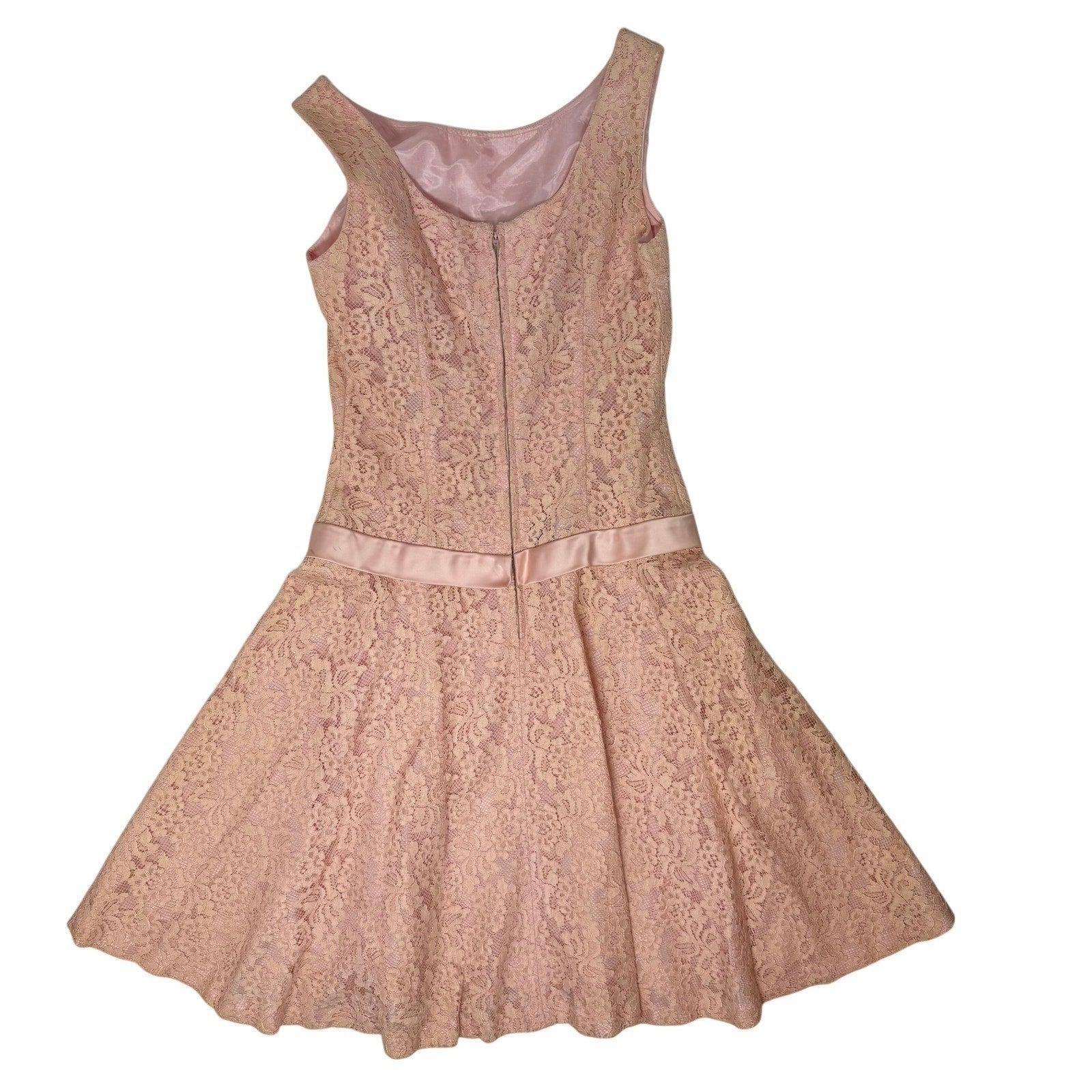 Vintage 60s Women's Small Light Peach Pink A-Line Dress by Jr Theme Union Made