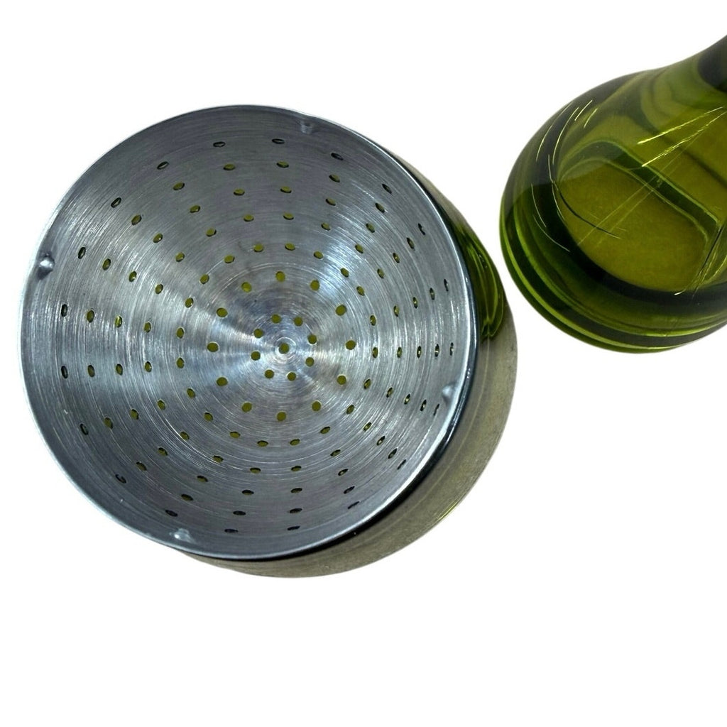 Vintage 70s Avocado Green Tea Infuser Wand Lucite Stainless w Stand