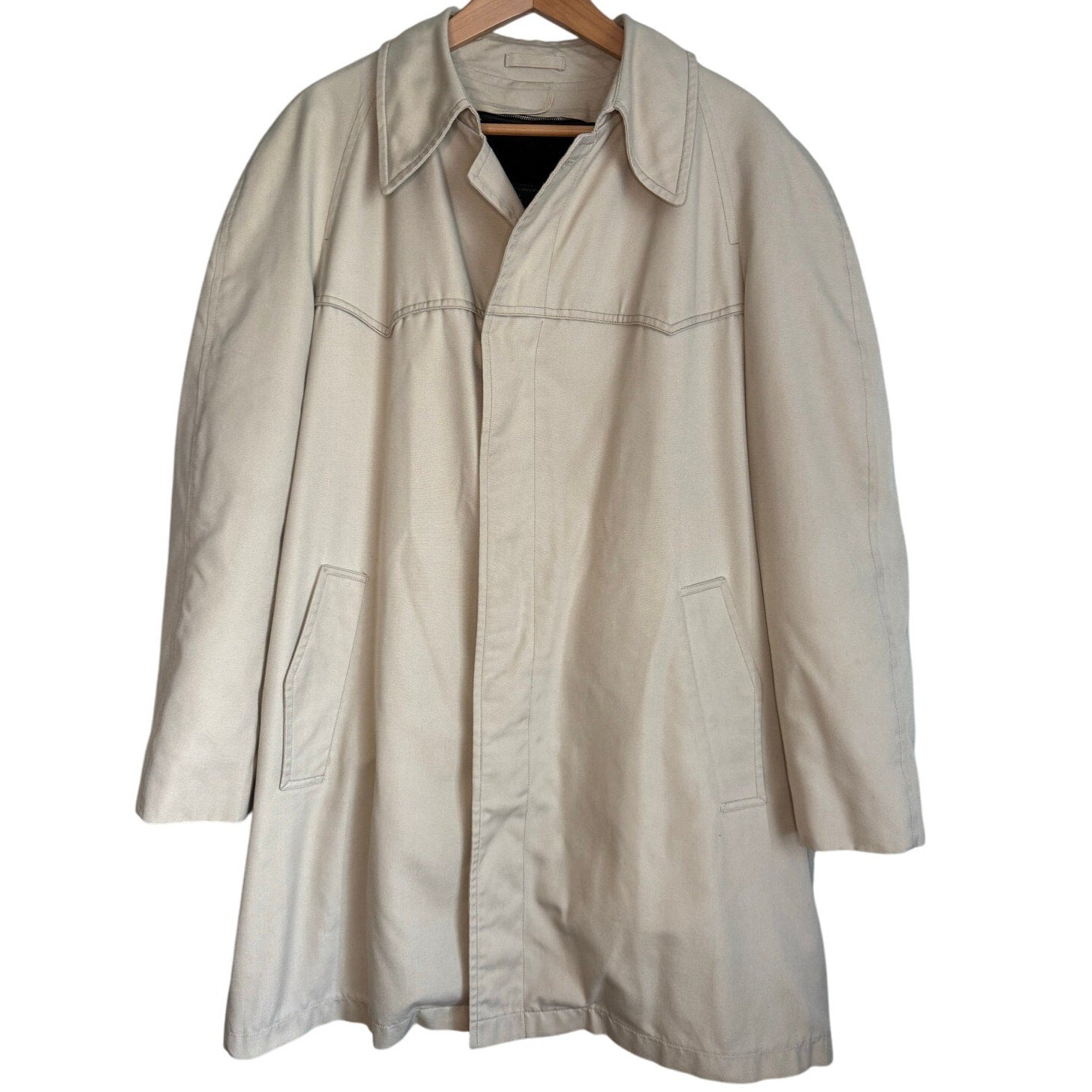 Vintage 70s London Fog Polar Plus Men’s 42L Beige Trench Coat Removable Liner
