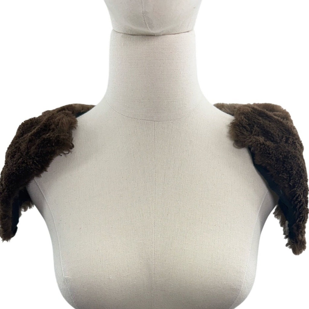 Vintage 60s Brown Fur Collar Capelet Wrap Hook Closure 16"