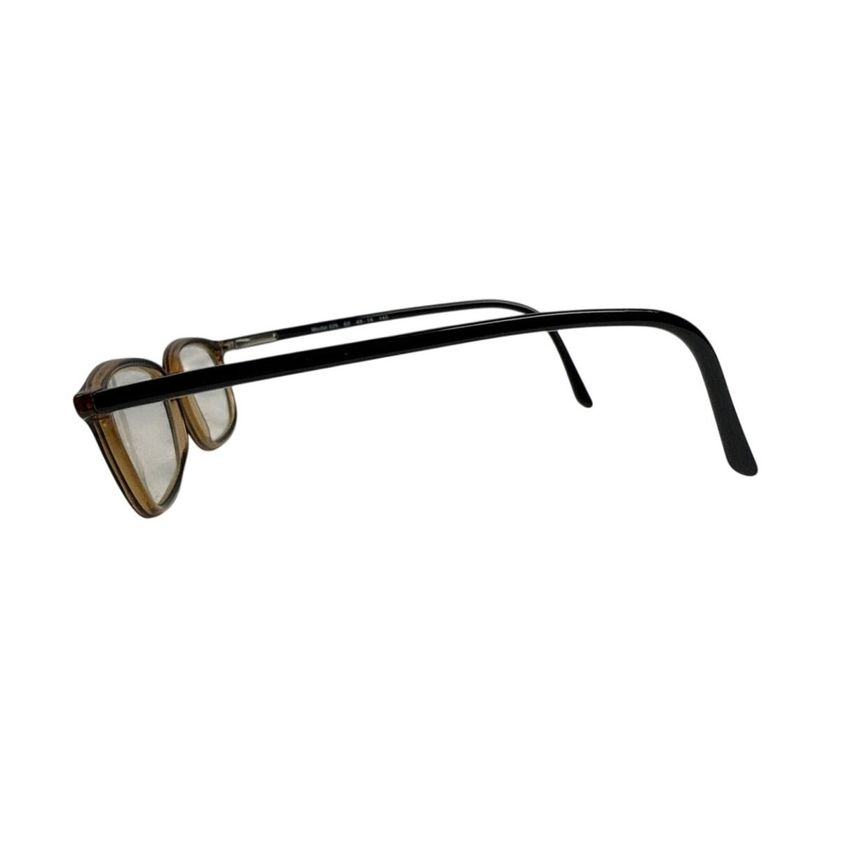 Vintage 90s Tuscany 325 Black Amber Rectangle Eyeglass Frames Italy 48-18-145