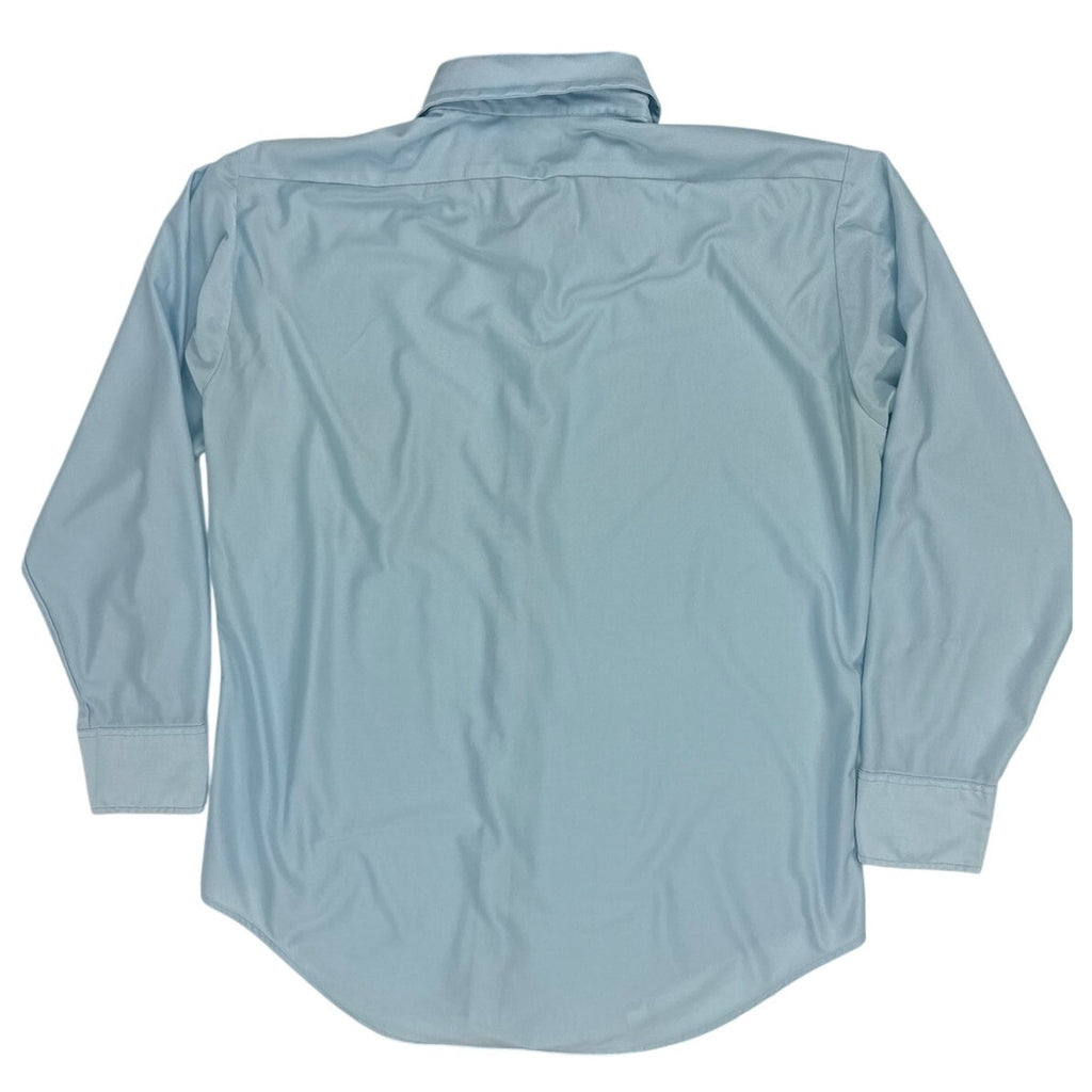 Vintage 70s Career Club Baby Blue Qiana Nylon Disco Shirt Mens Large