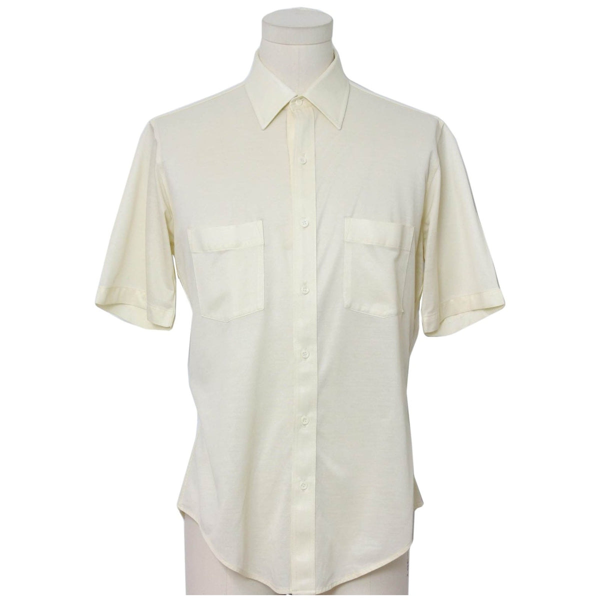 Vintage 80s Arrow Regis Beige Knit Two-Pocket Shirt Men’s Medium