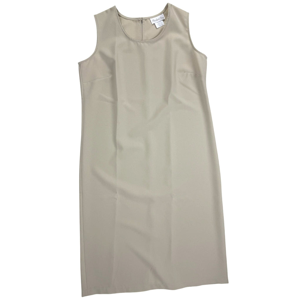 Vintage Pride & Joy Beige Sleeveless A-Line Shift Midi Dress Size 16