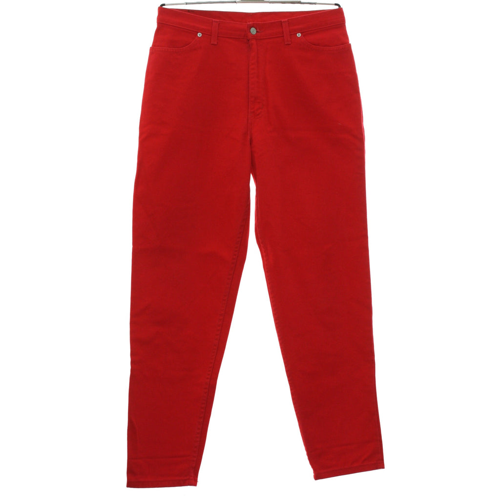 Vintage 90s Women's 32x30 Faded Glory Red Jeans High Waist Tapered Mom Denim