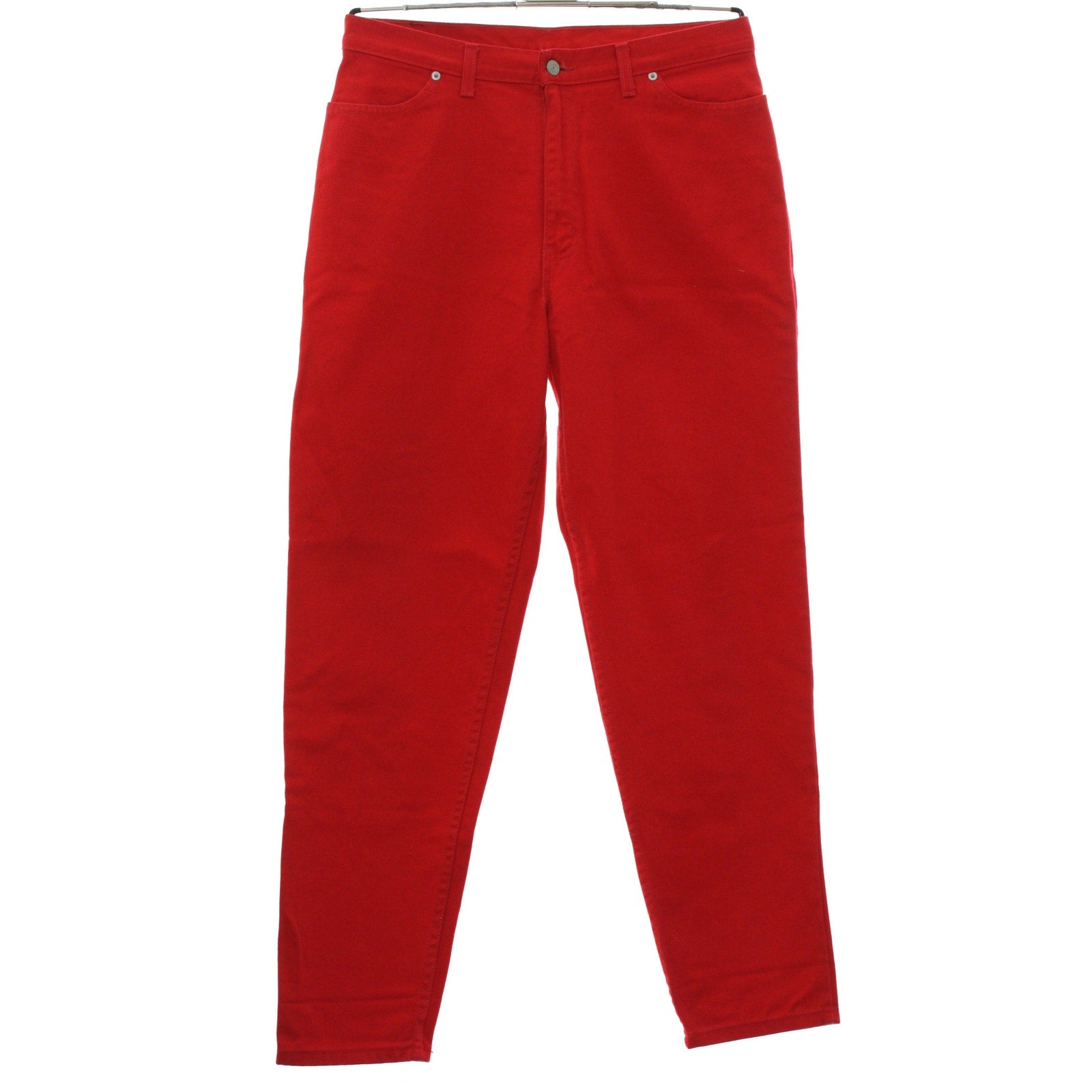 Vintage 90s Red Denim Jeans High Waist Tapered Women's 32" x 30" Faded Glory