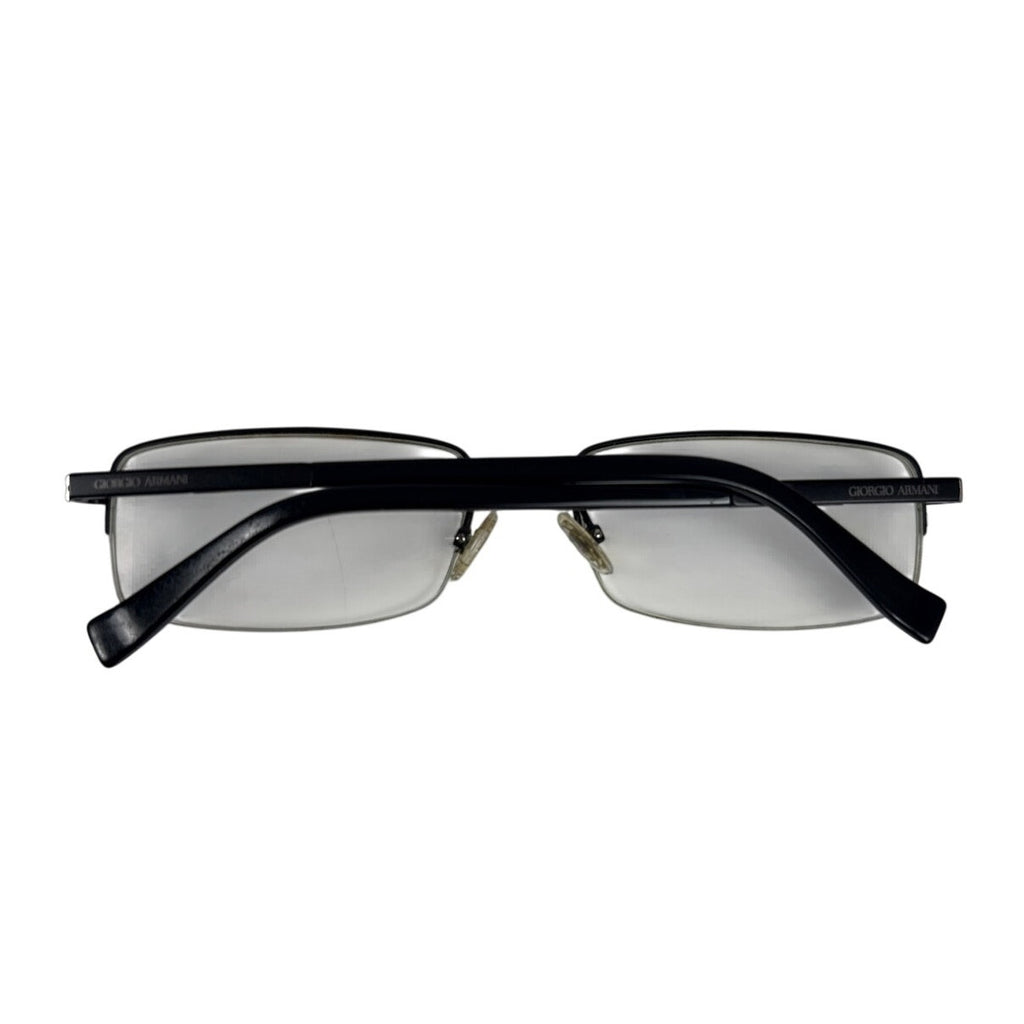 Vintage 90s Giorgio Armani GA 613 003 Black Semi Rimless Eyeglass Frames Italy 145mm