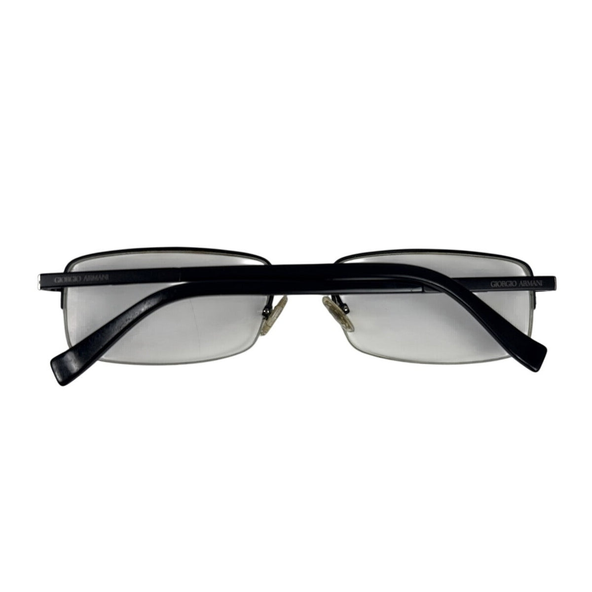 Vintage 90s Giorgio Armani GA 613 003 Black Semi Rimless Eyeglass Frames Italy 145mm