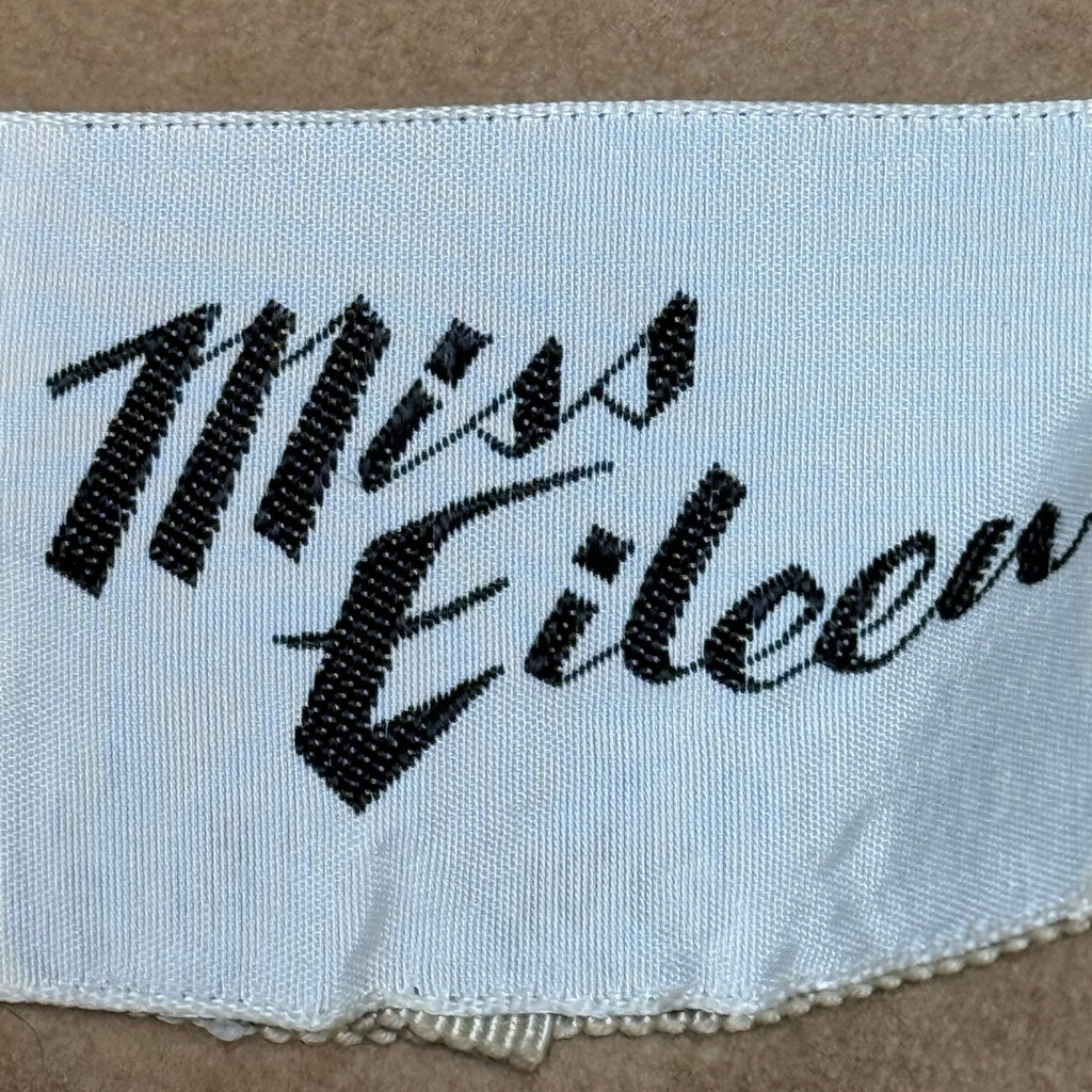 Vintage 1960s Miss Eileen Tan Wool Cloche Bucket Hat Gold Chain Trim