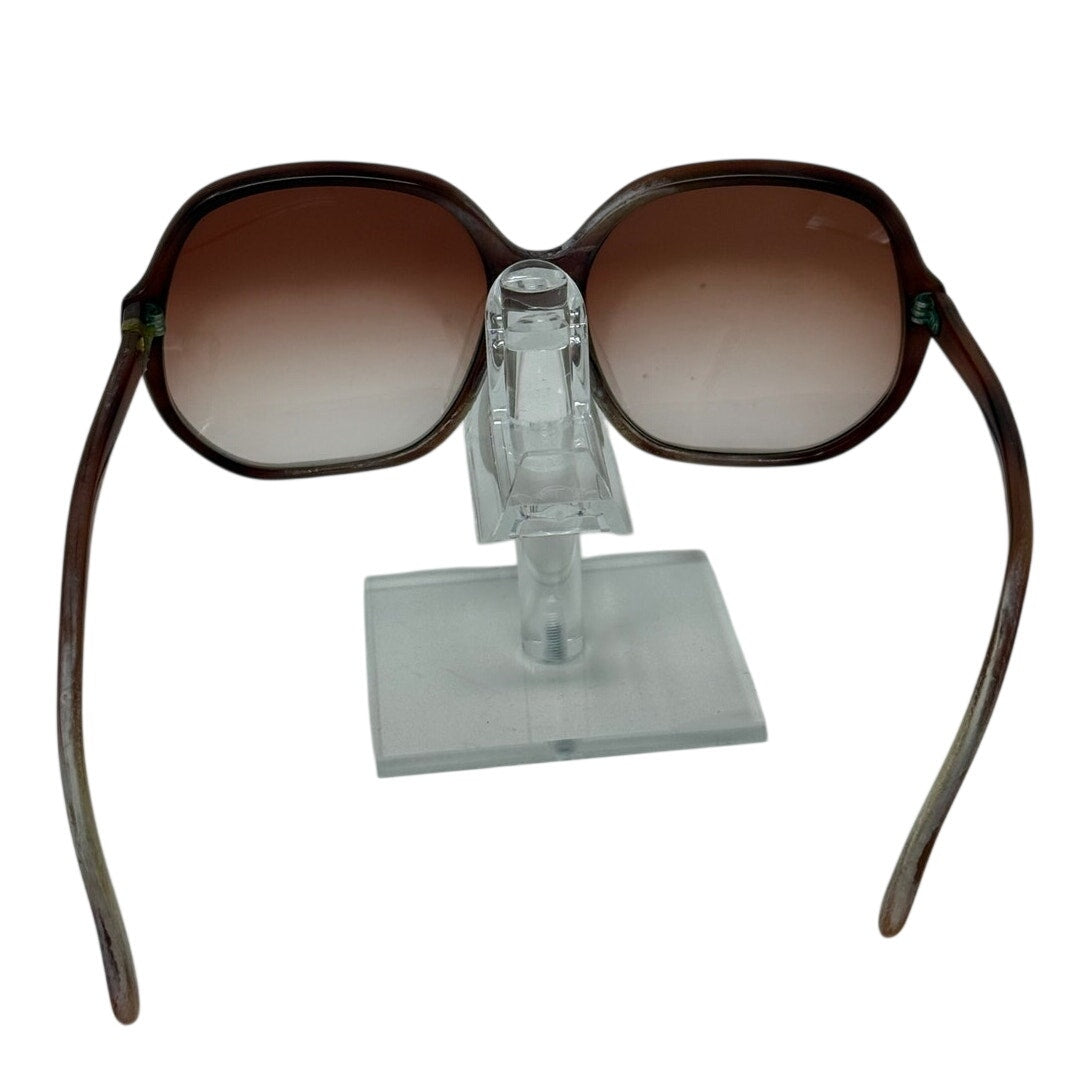 Vintage 80s Women's Oversized Brown Gradient Sunglasses Retro Fashion Shades