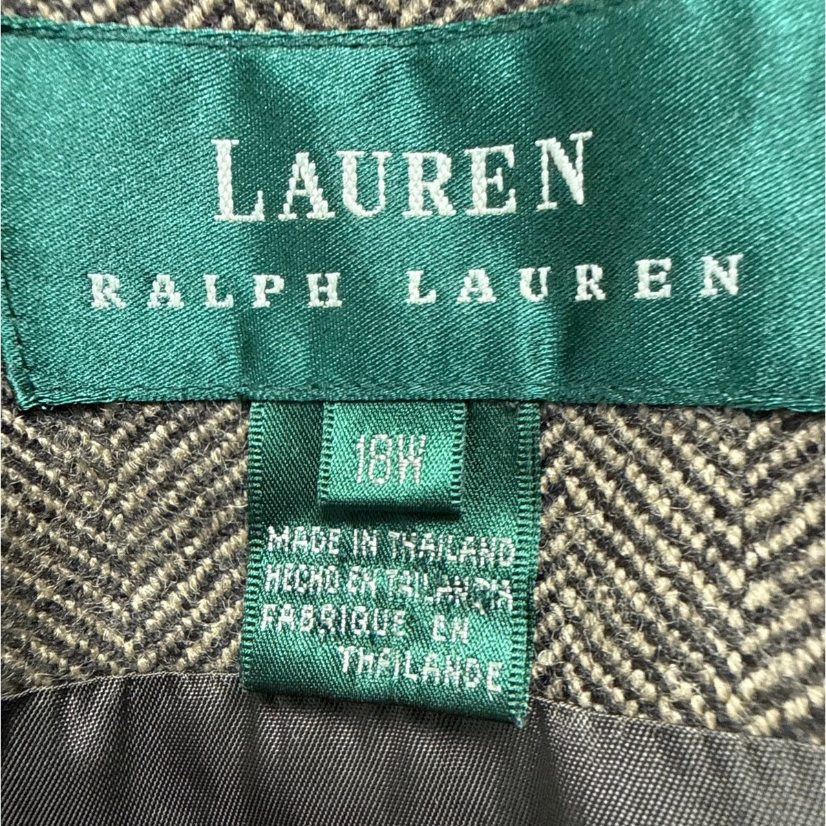 Vintage 2000s Lauren Ralph Lauren Herringbone Zip Jacket Women’s 18W