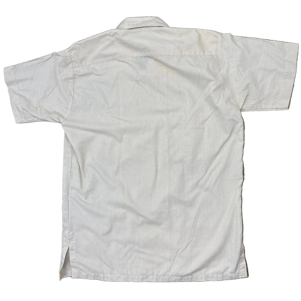 Vintage 70s Calez Taupe Guayabera Shirt Embroidered 4 Pocket Men's Small