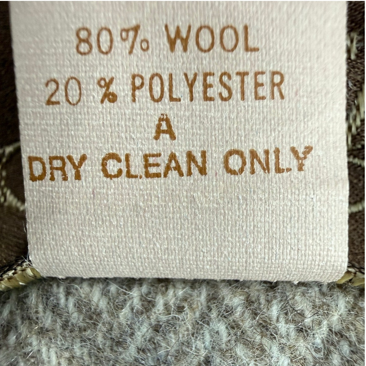 Vintage 80s Savile Wool Tweed Skirt Suit USA Women's Size 4 Beige Herringbone