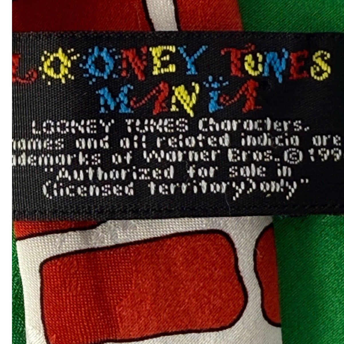 Vintage 90s Looney Tunes Christmas Tie Tweety Tasmanian Devil Holiday