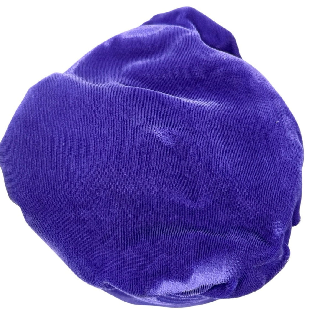 Vintage 1960s Purple Velveteen Hat Pleated Brim Cloche Style