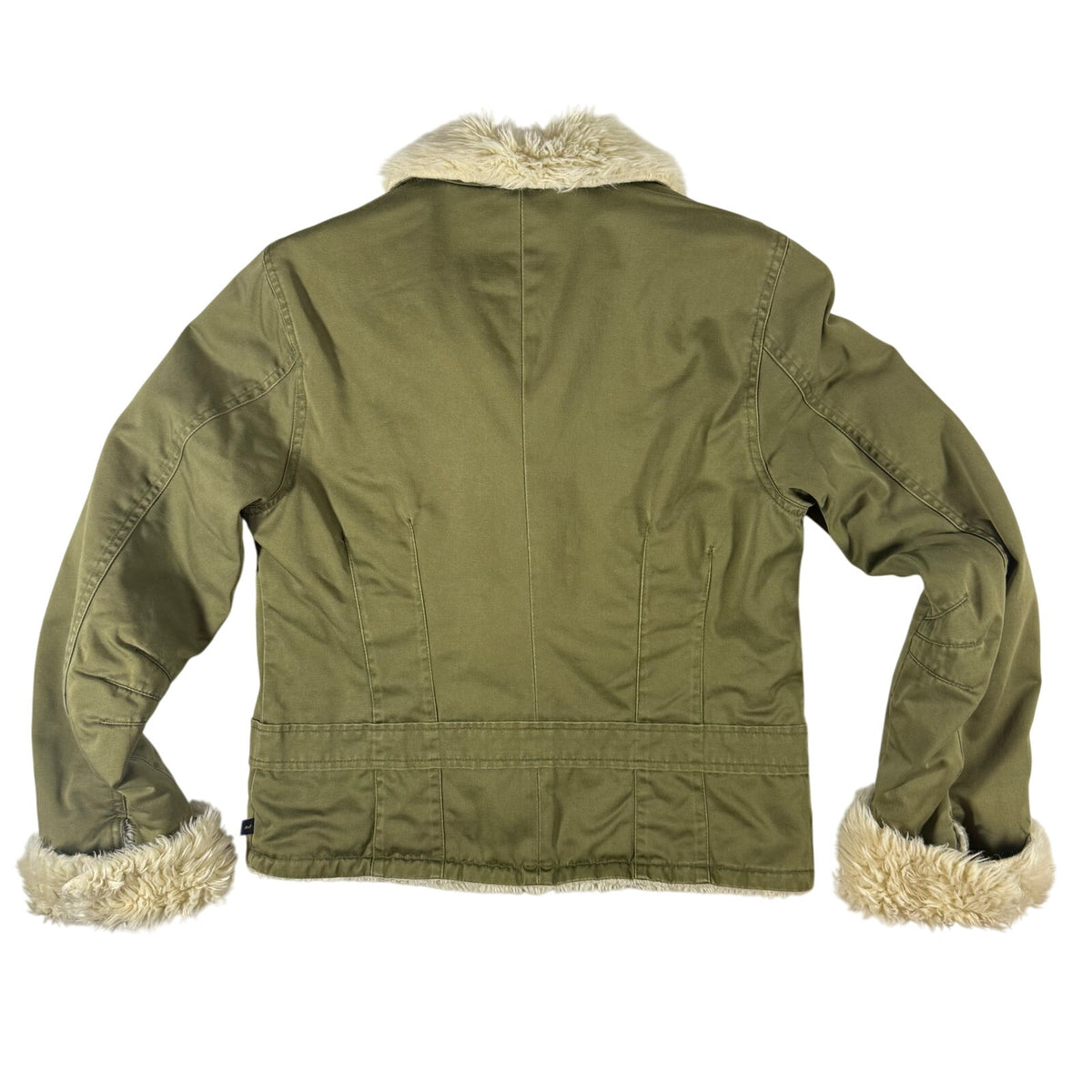 Vintages 2000s Women's Medium Abercrombie & Fitch Green Sherpa Lined Jacket