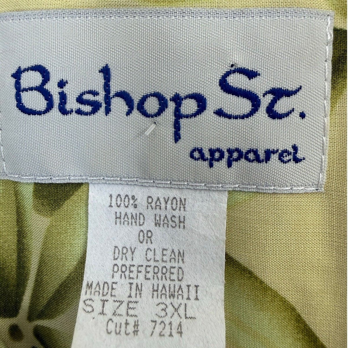 Vintage 80s Bishop St Hawaiian Bamboo Print Shirt Men's 3XL Cotton Aloha