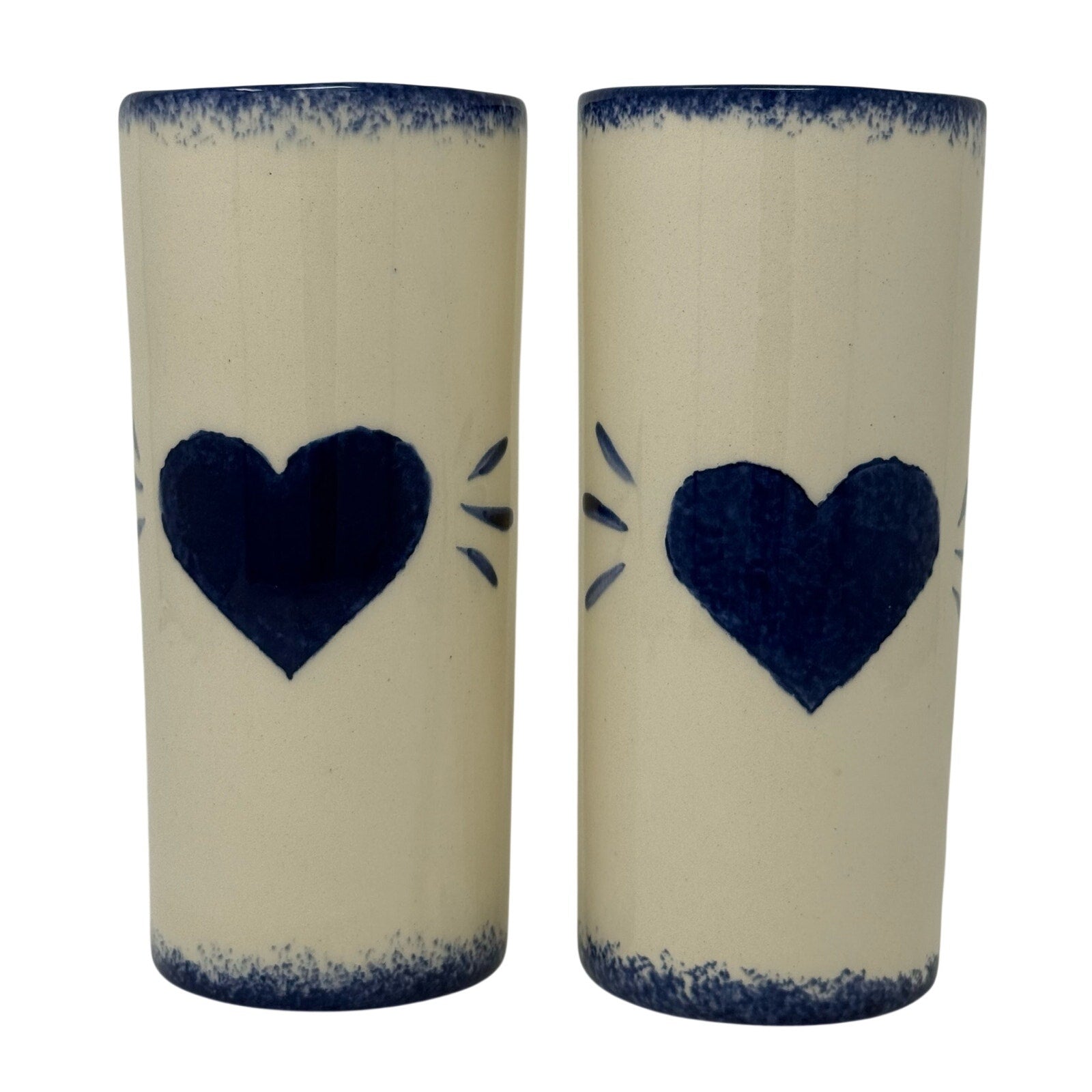 Vintage 80s Cottagecore Ceramic Tumbler Set of 2