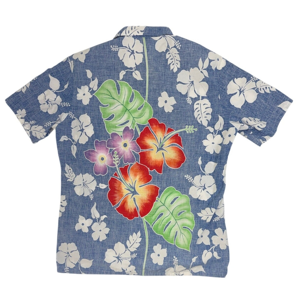 Vintage 80s Kennington Hawaiian Reverse Print Floral Cotton Shirt Men's Large