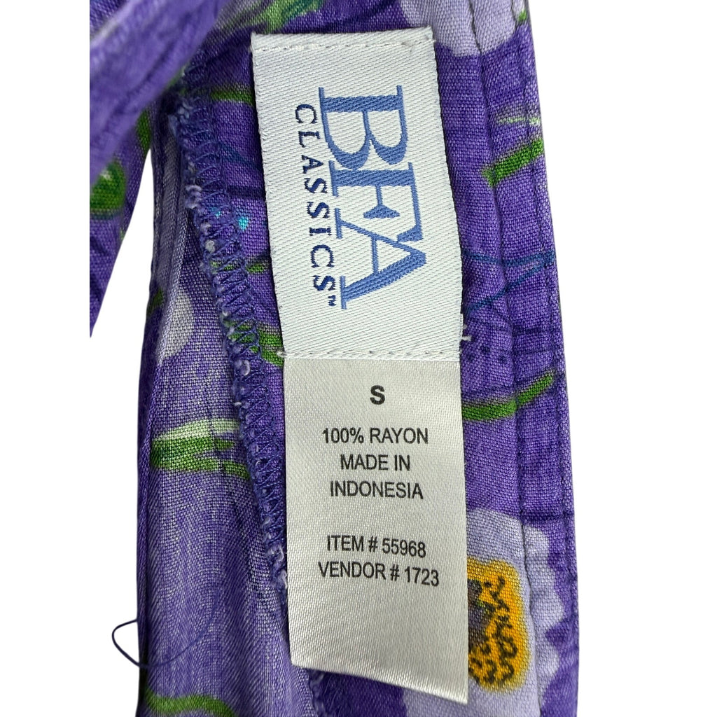 Vintage 90s BFA Classics Purple Rayon Button Front Midi Dress Womens Small