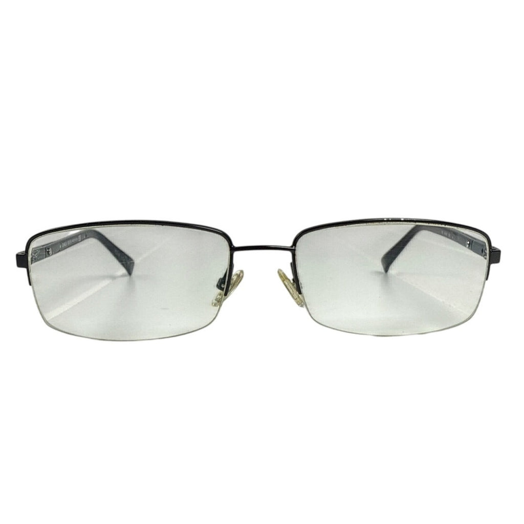 Vintage 90s Giorgio Armani GA 613 003 Black Semi Rimless Eyeglass Frames Italy 145mm
