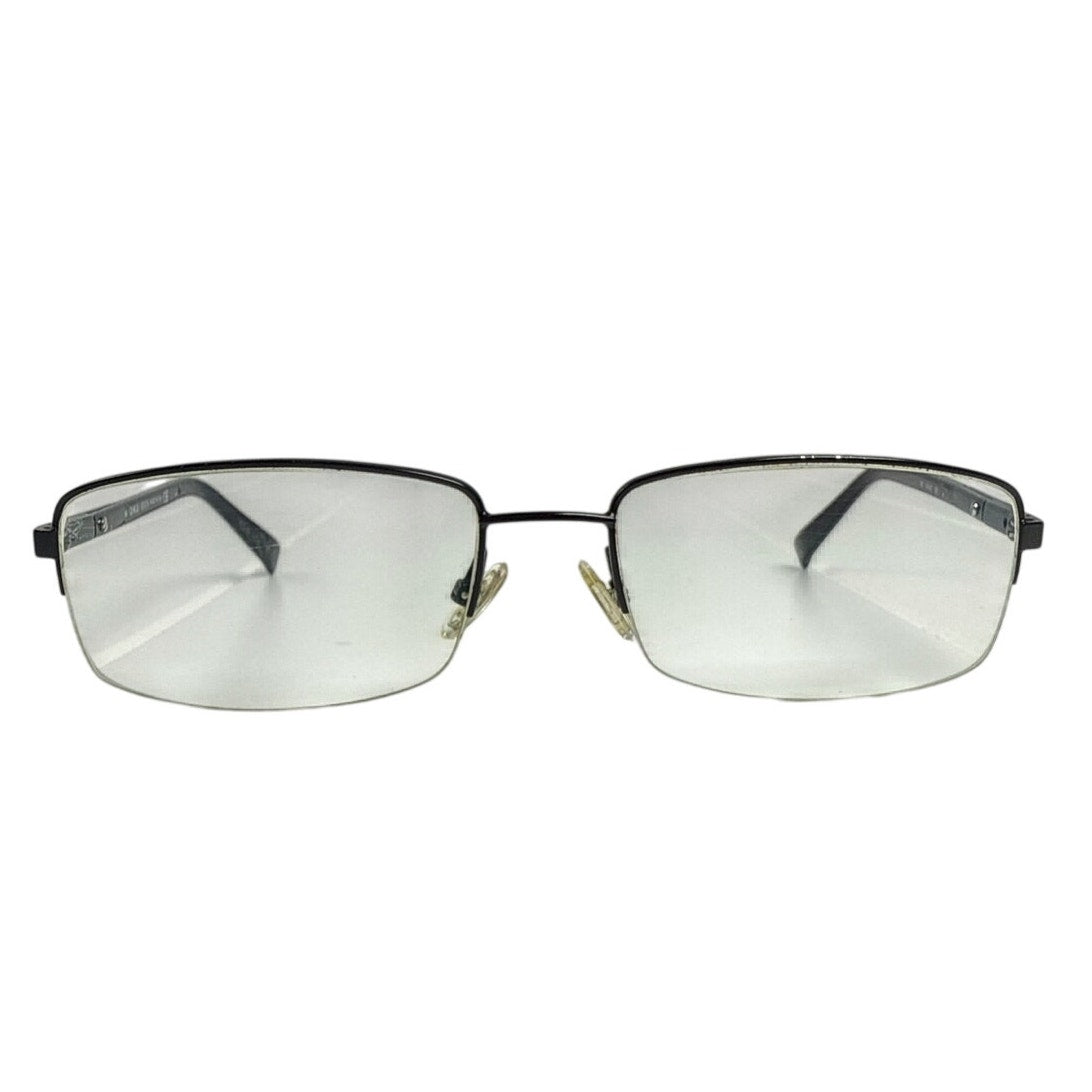 Vintage 90s Giorgio Armani GA 613 003 Black Semi Rimless Eyeglass Frames Italy 145mm