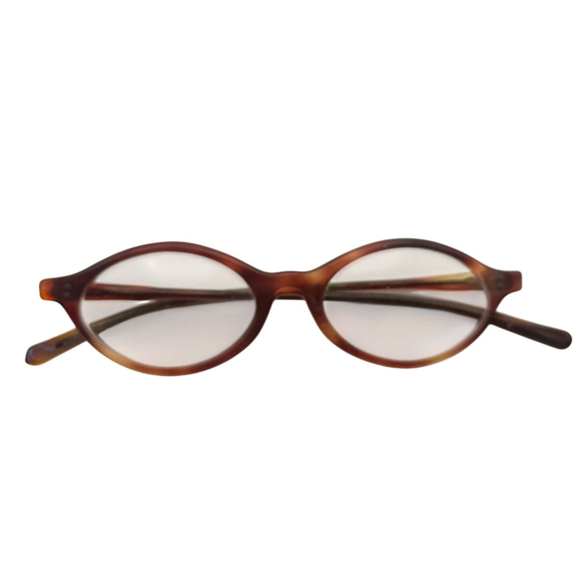 Vintage May 6 Oval Eyeglass Frames Tortoise Brown Wire Temple Glasses