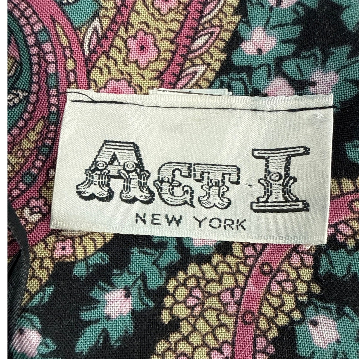 Vintage 80s ACT I New York Black Floral Drop Waist Midi Dress Women's 9/10