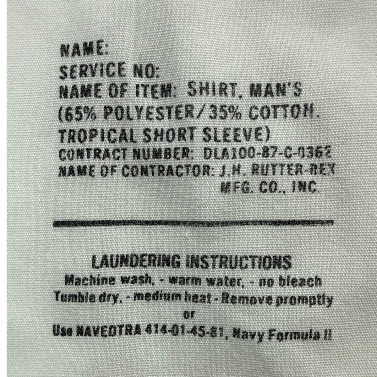 Vintage 80s US Navy White Uniform Shirt Petty Officer 1st Class Large