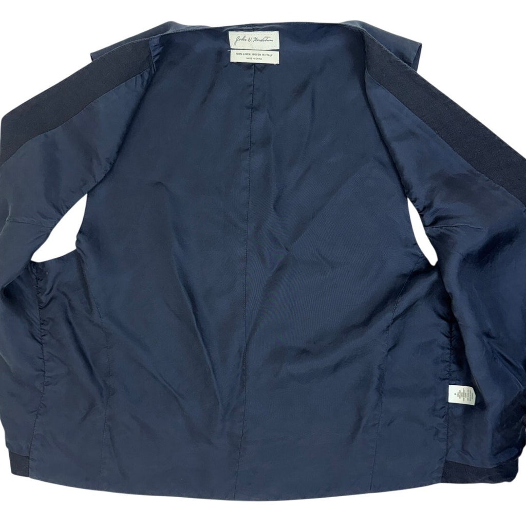 Vintage 2000s Navy Blue Linen Vest Men's Medium Made in Italy