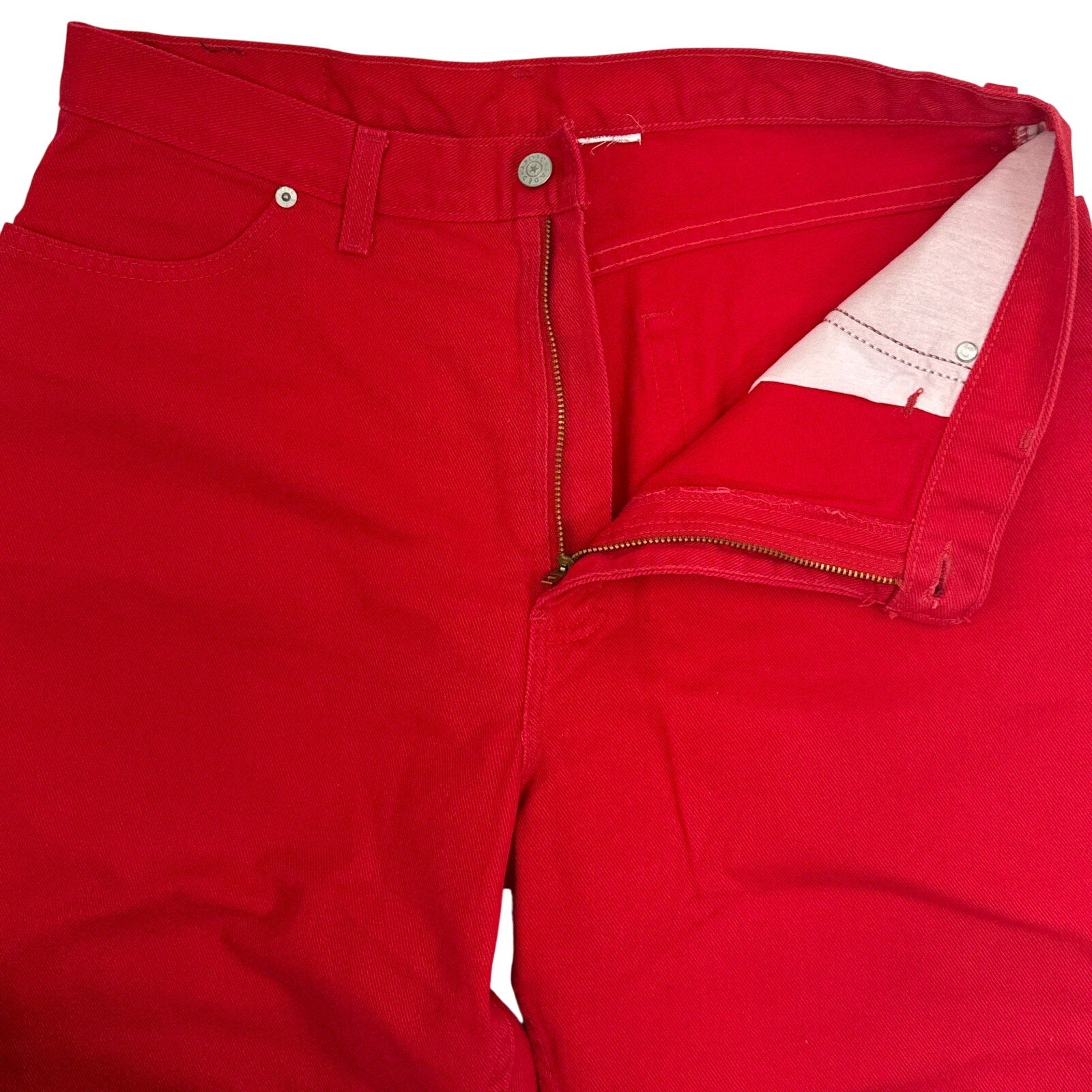 Vintage 90s Women's 32x30 Faded Glory Red Jeans High Waist Tapered Mom Denim