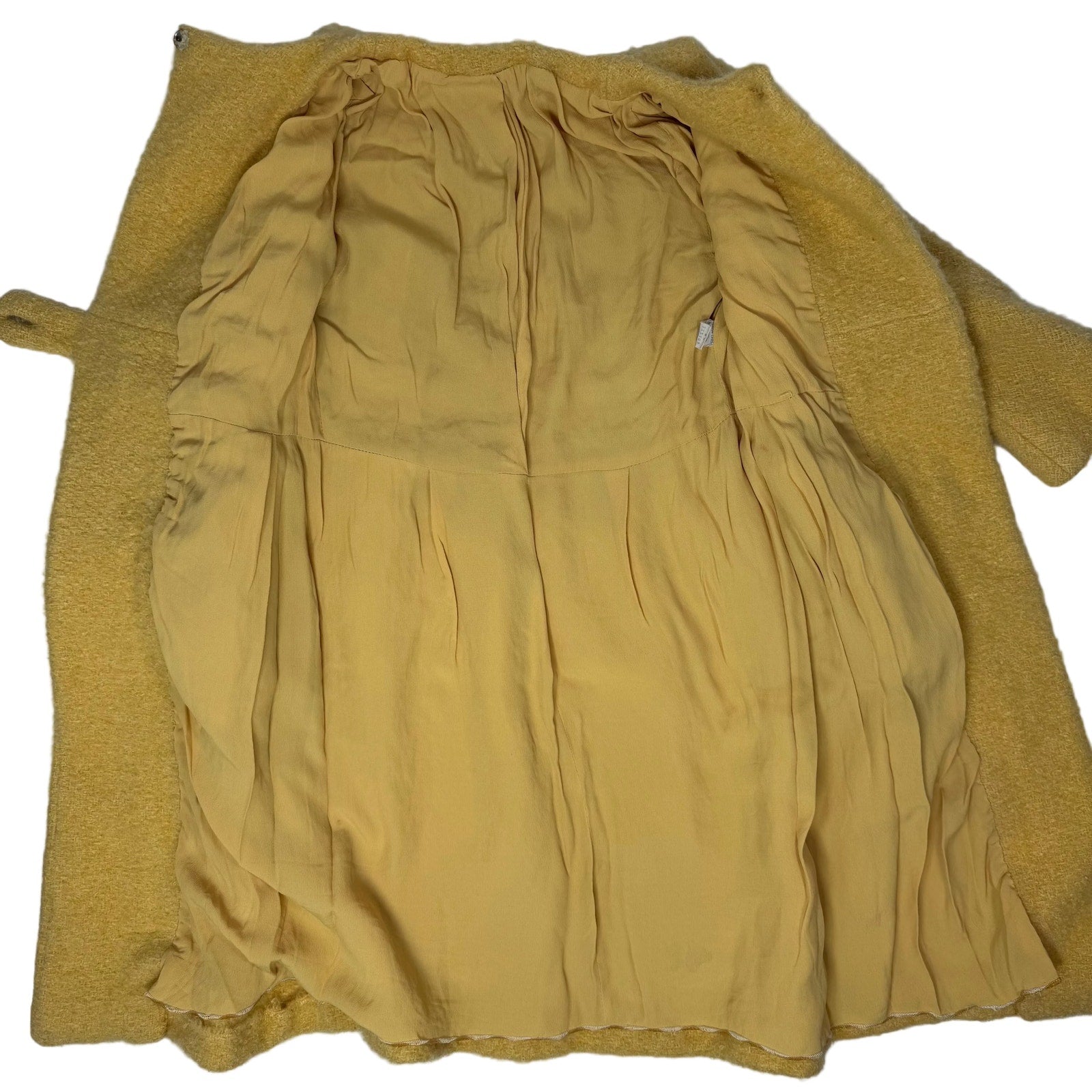 Vintage 60s Women's XS Wool Car Coat by CuddleCoat Lemon Yellow Union Made