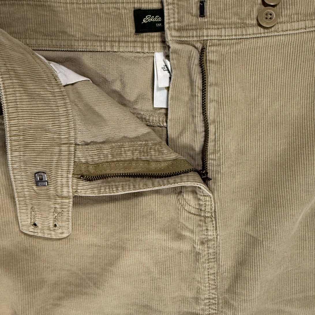 Vintage 90s Women’s 18 Eddie Bauer Tan Corduroy Skirt Western Cotton