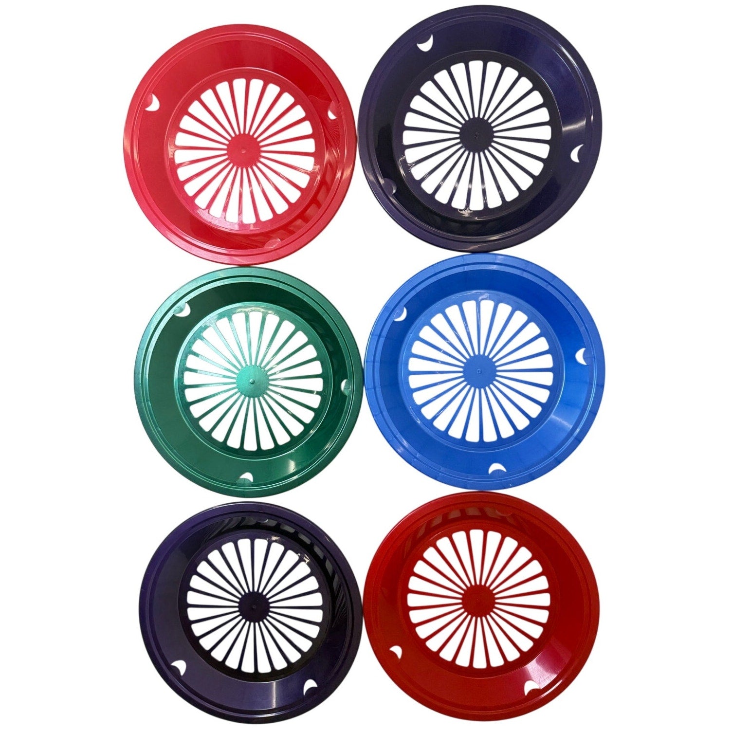 Vintage 90s BNR Plastics 10" Paper Plate Holders Set of 6 Dishwasher Safe USA