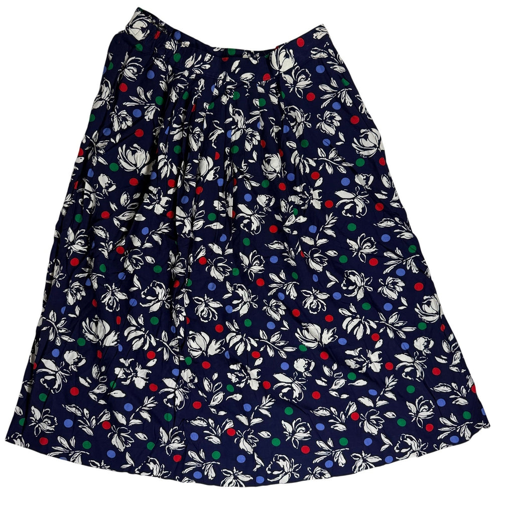 Vintage 80s Women's 6 Pendleton Miss Sophisticates Floral Polka Dot Skirt