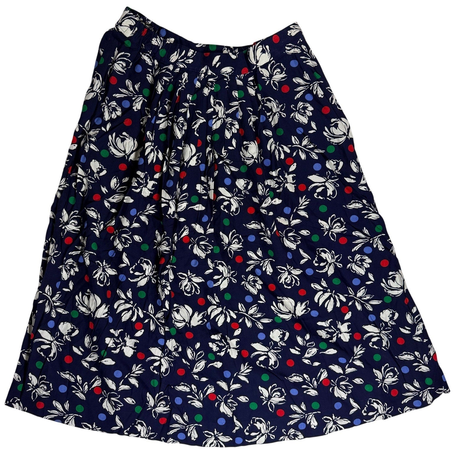 Vintage 80s Women's 6 Pendleton Miss Sophisticates Floral Polka Dot Skirt