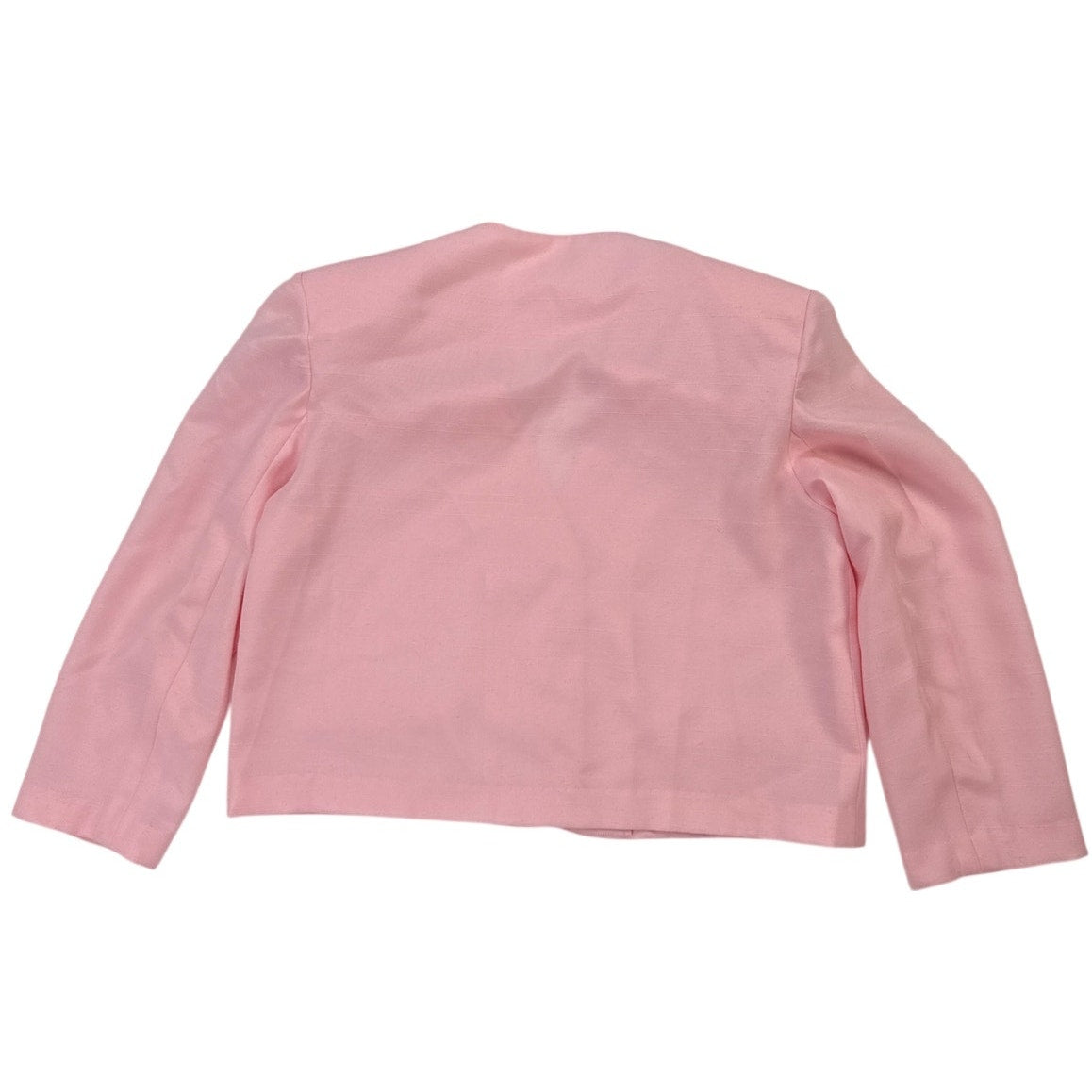 Vintage 1980s Pink Shantung Dress & Jacket Set Gold Belt Women's Small