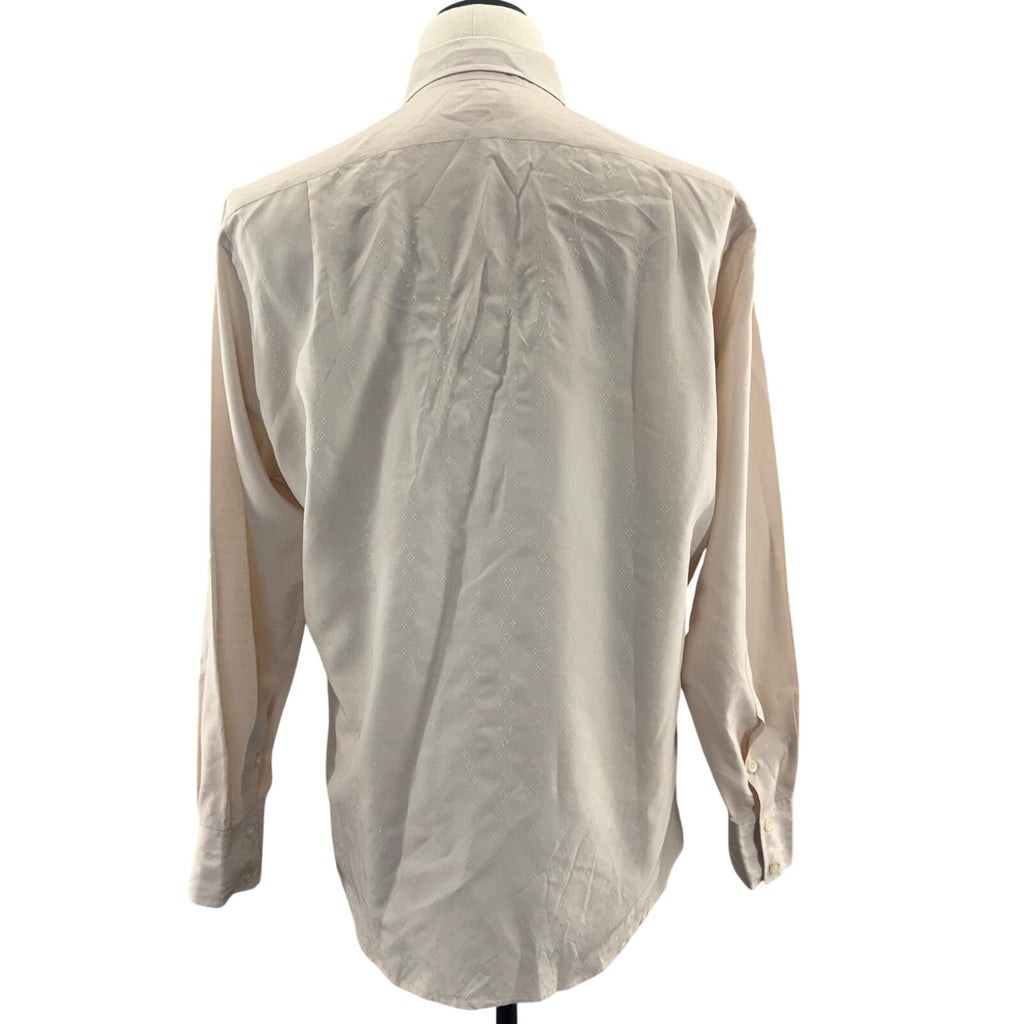 Vintage 80s Jimmy’s Button Down Long Sleeve Shirt Beige White Men's Large