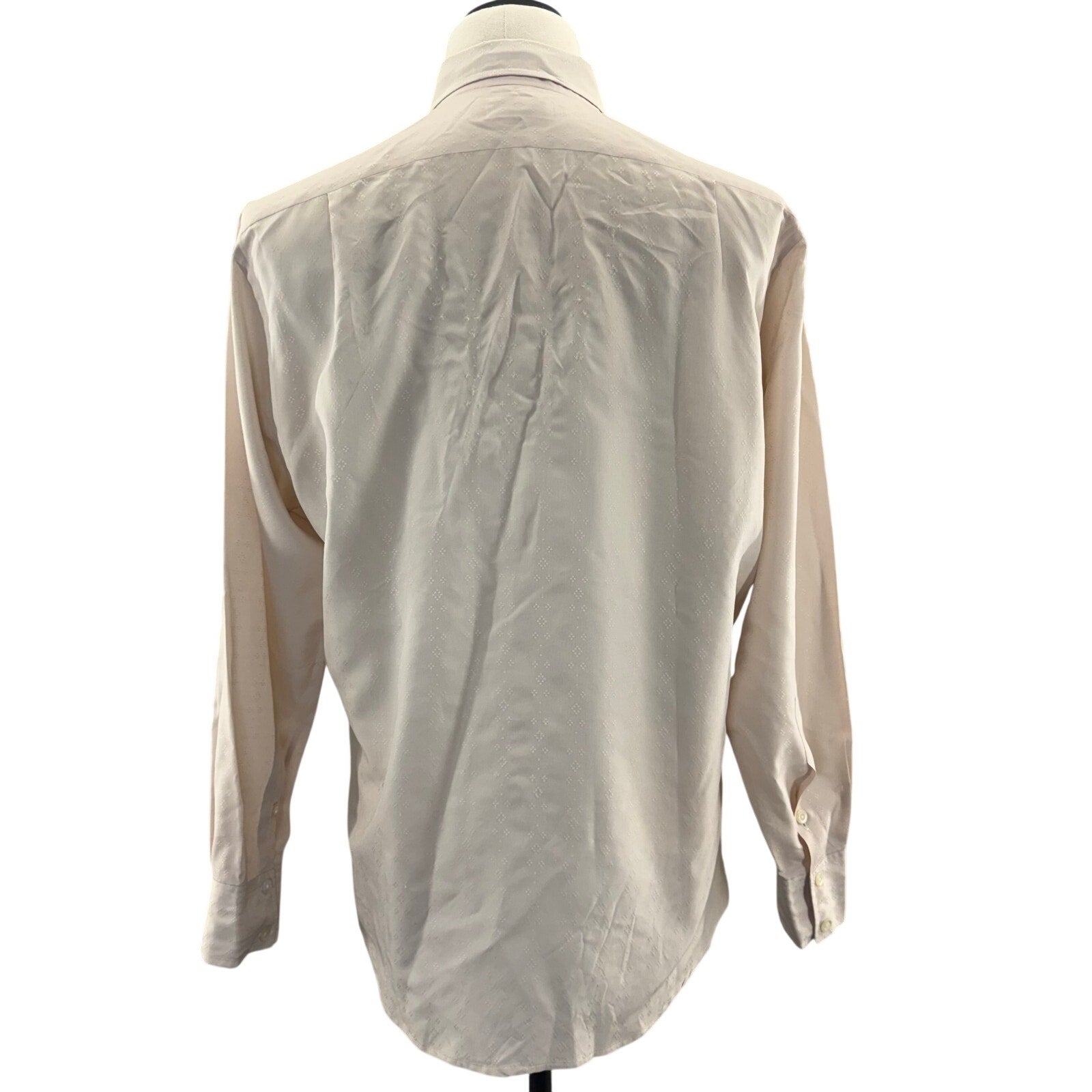 Vintage 80s Jimmy’s Button Down Long Sleeve Shirt Beige White Men's Large