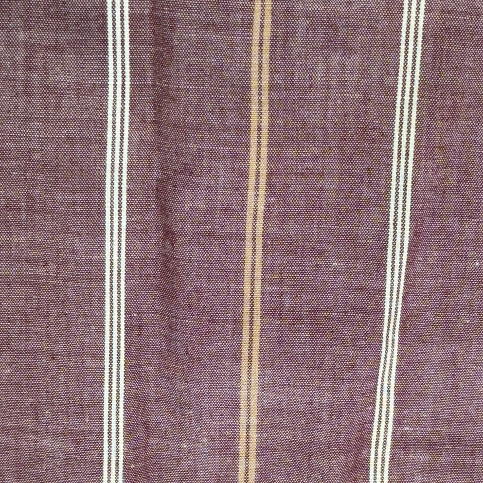 Vintage 80s Men's Large Button Down Shirt Short Sleeve Striped Plum Red