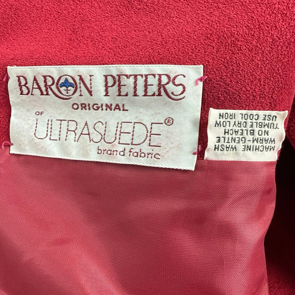 Vintage 90s Baron Peters Wine Ultrasuede Skirt Suit Set Women's Large
