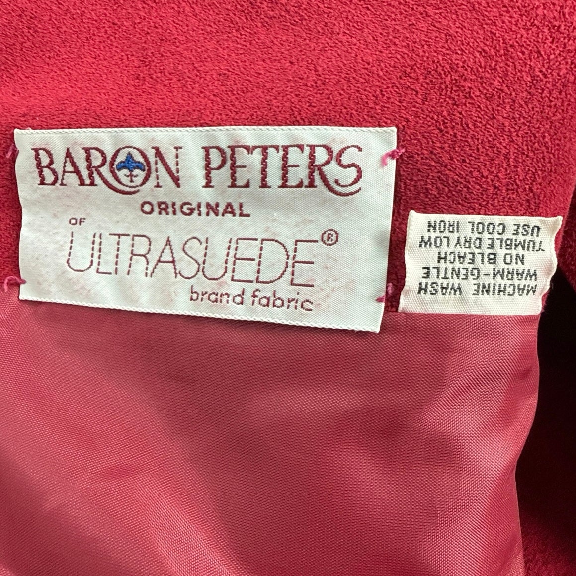 Vintage 90s Baron Peters Wine Ultrasuede Skirt Suit Set Women's Large